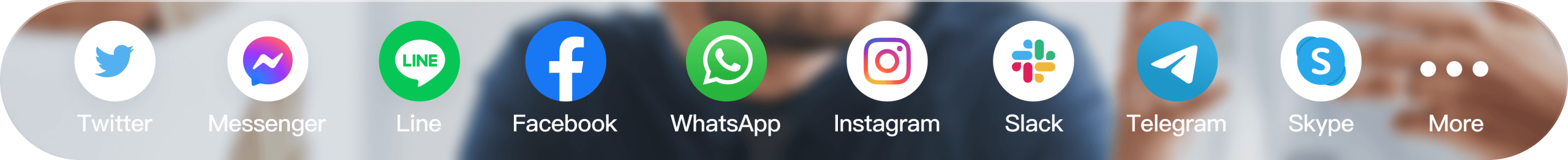 支持的平台：WhatsApp、Telegram、LINE、Facebook 等